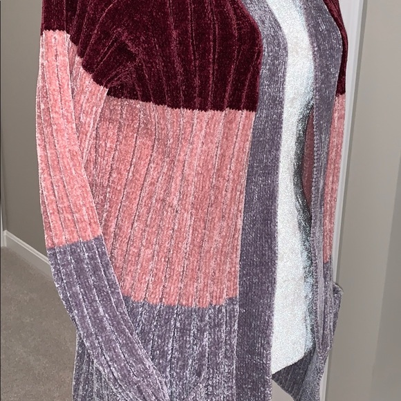 Color block chenille cardigan - Picture 2 of 8